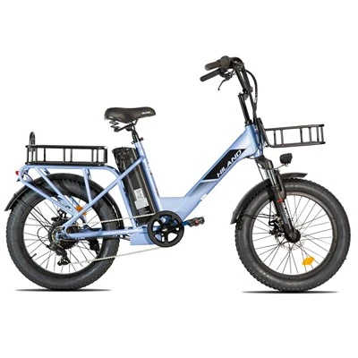 HILAND 20 dyuymli elektron velosiped 250w orqa uyali dvigatel alyuminiy qotishma ramka 7 tezlikli yog 'shinalari elektr yuk velosipedi